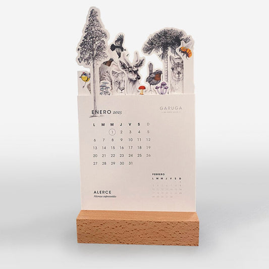 Calendario con Base de Madera